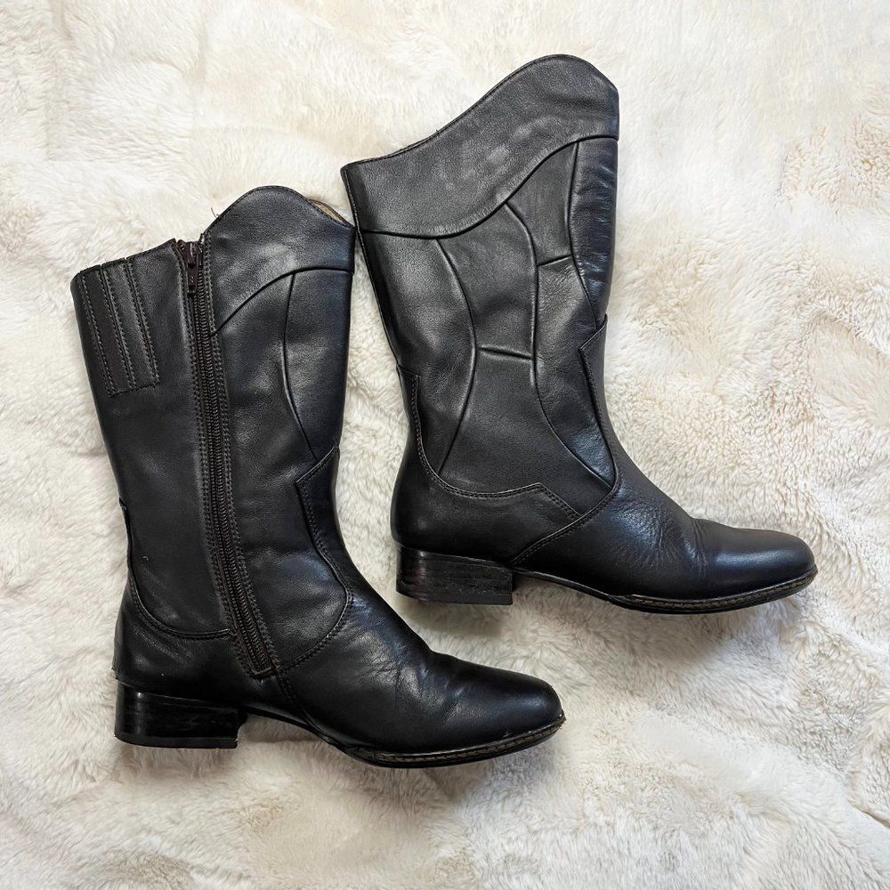 Ros Hommerson‎ 132659 Carter Brown Softy Mid Cut Leather Boots 6 Narrow
